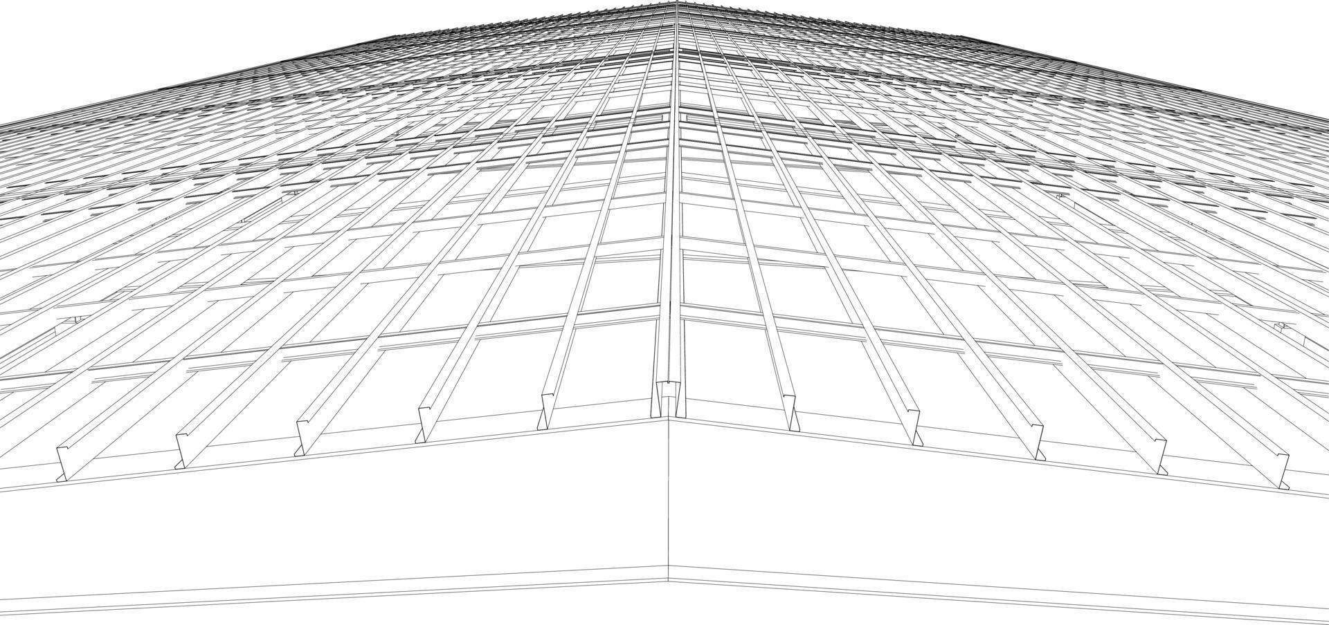 3D illustration of building structure vector