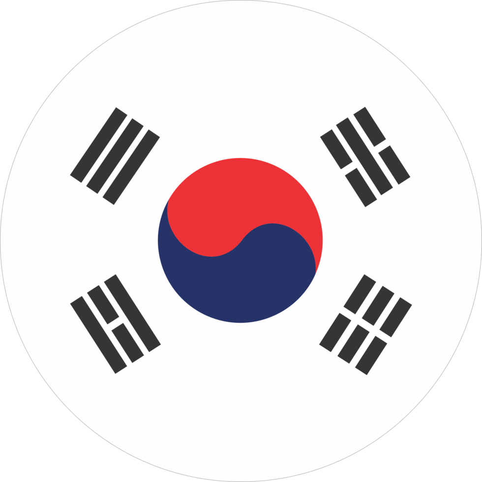 korea flagga runda form png