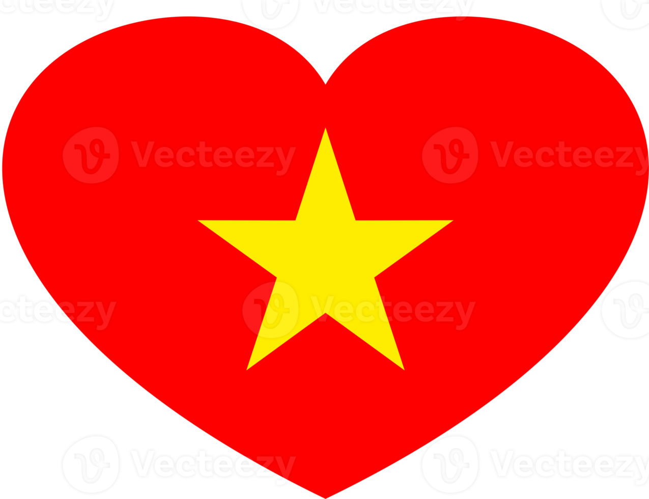 vietnam flagga hjärta form png