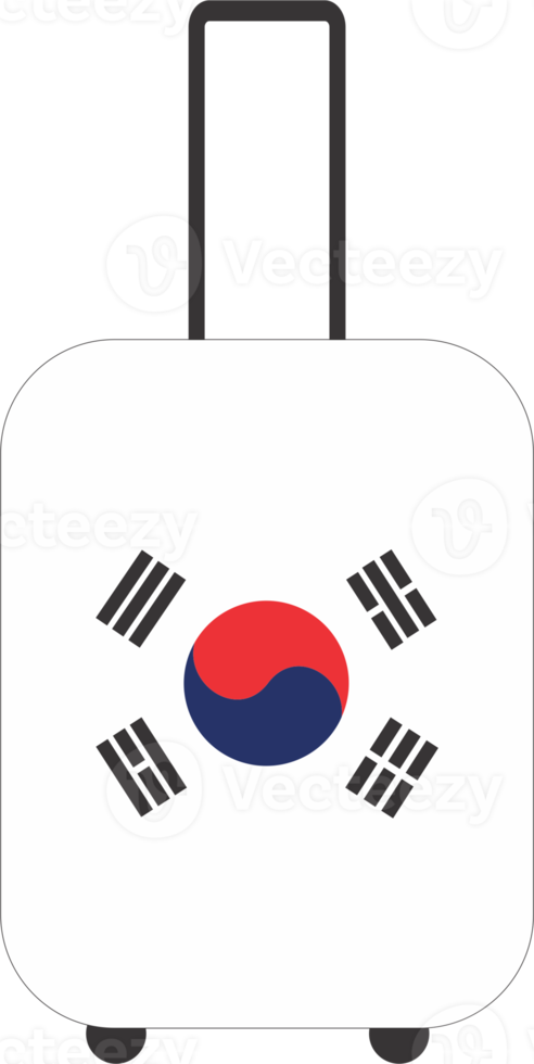 coreano bandera en bolso viaje png