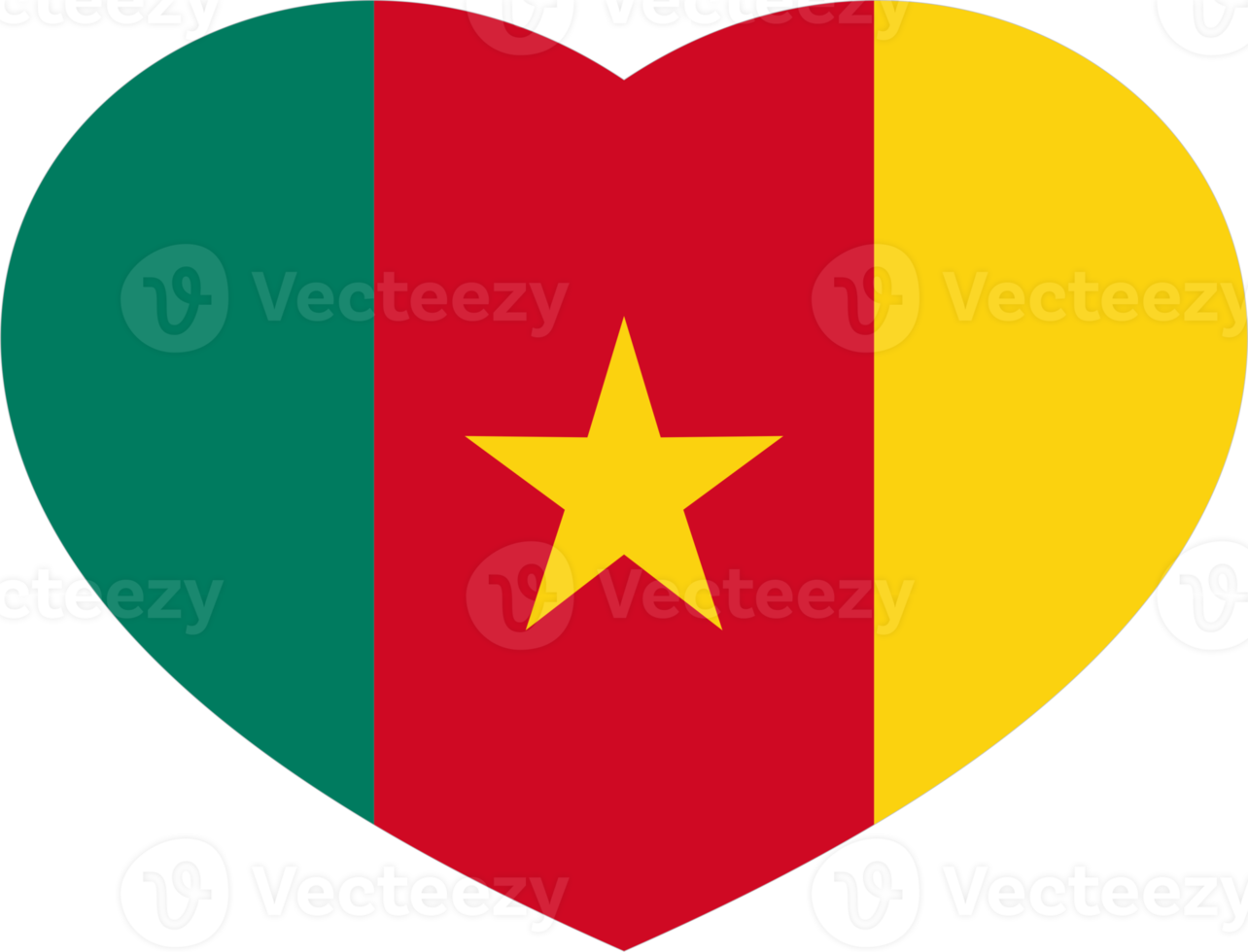 Camarões bandeira coração forma png