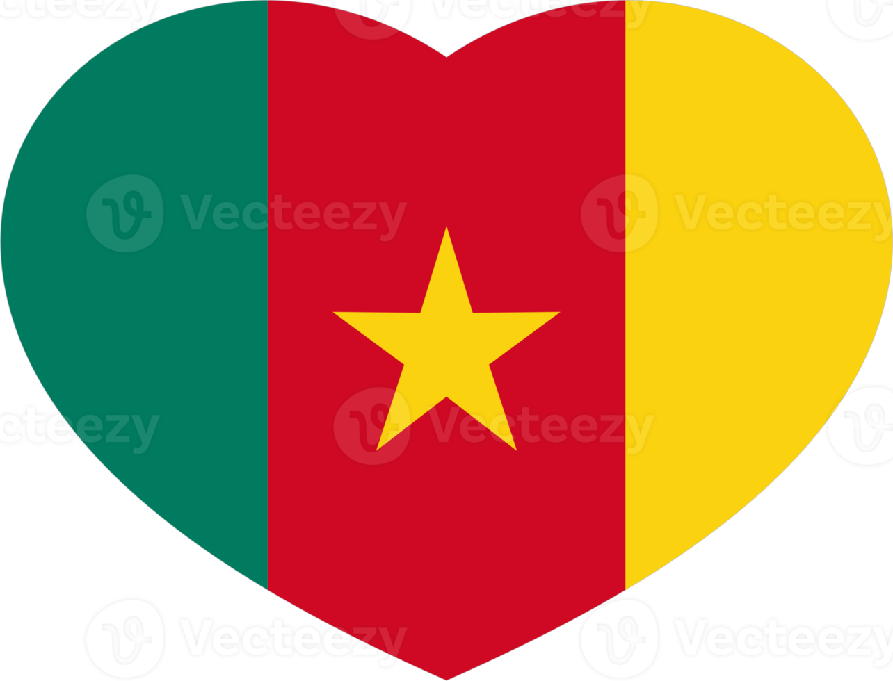 Cameroon flag heart shape PNG