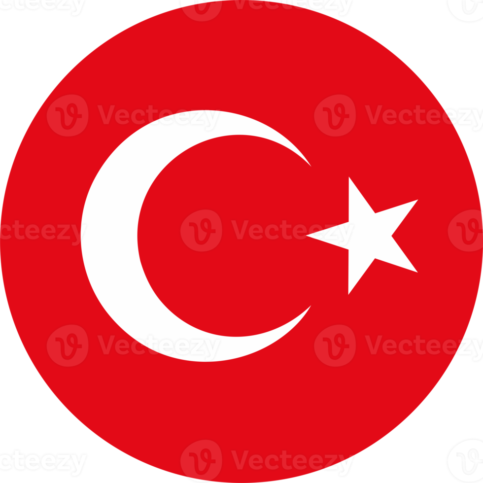 Turkey flag round shape PNG