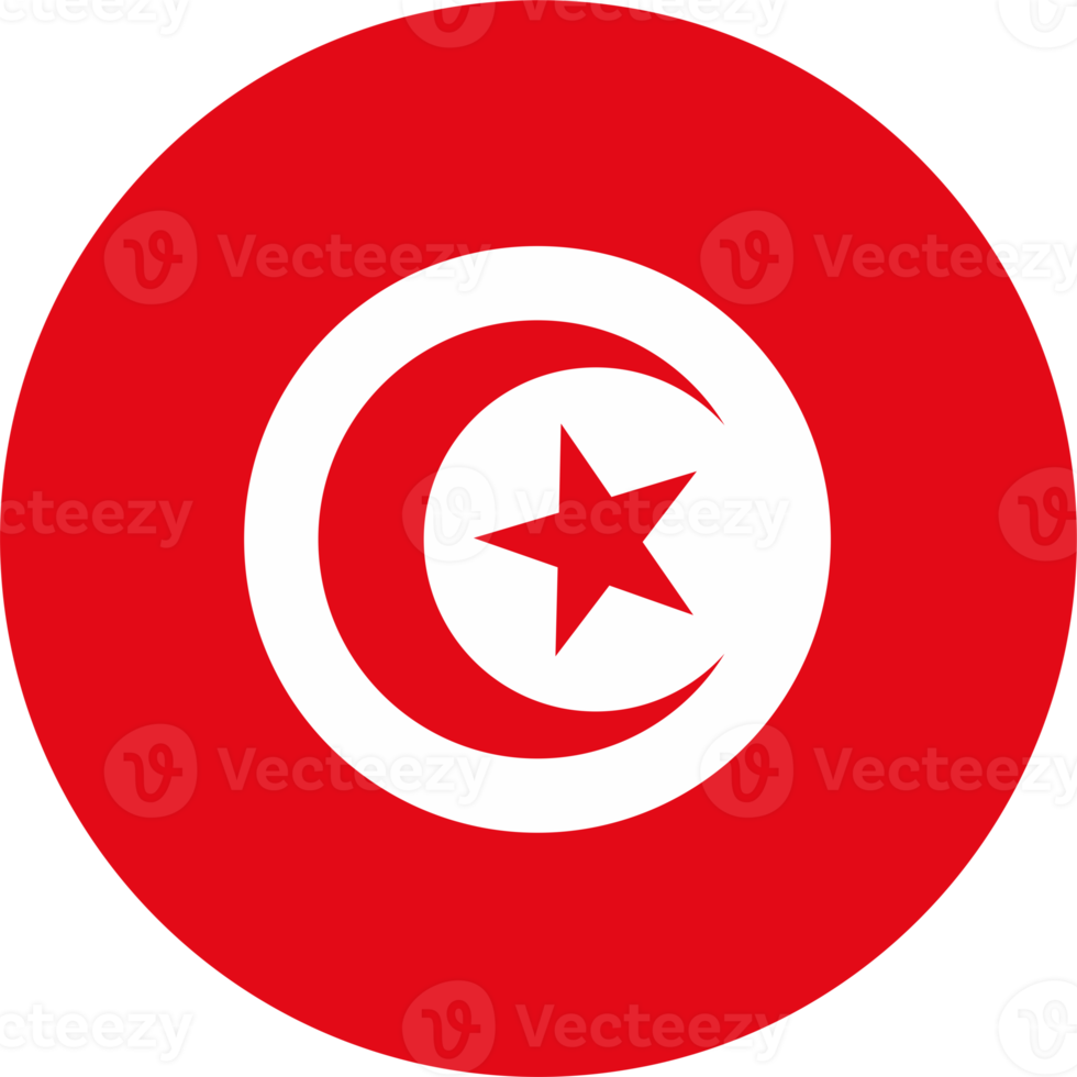 Tunisie drapeau rond forme png