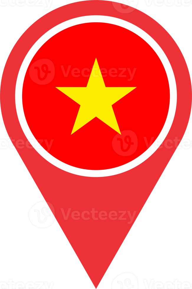 Vietnam flag pin map location png