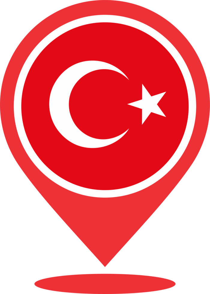 Turkey flag pin map location PNG