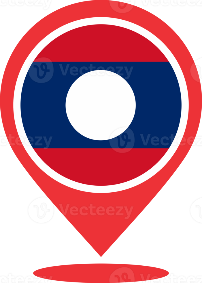 Laos flag pin map location png