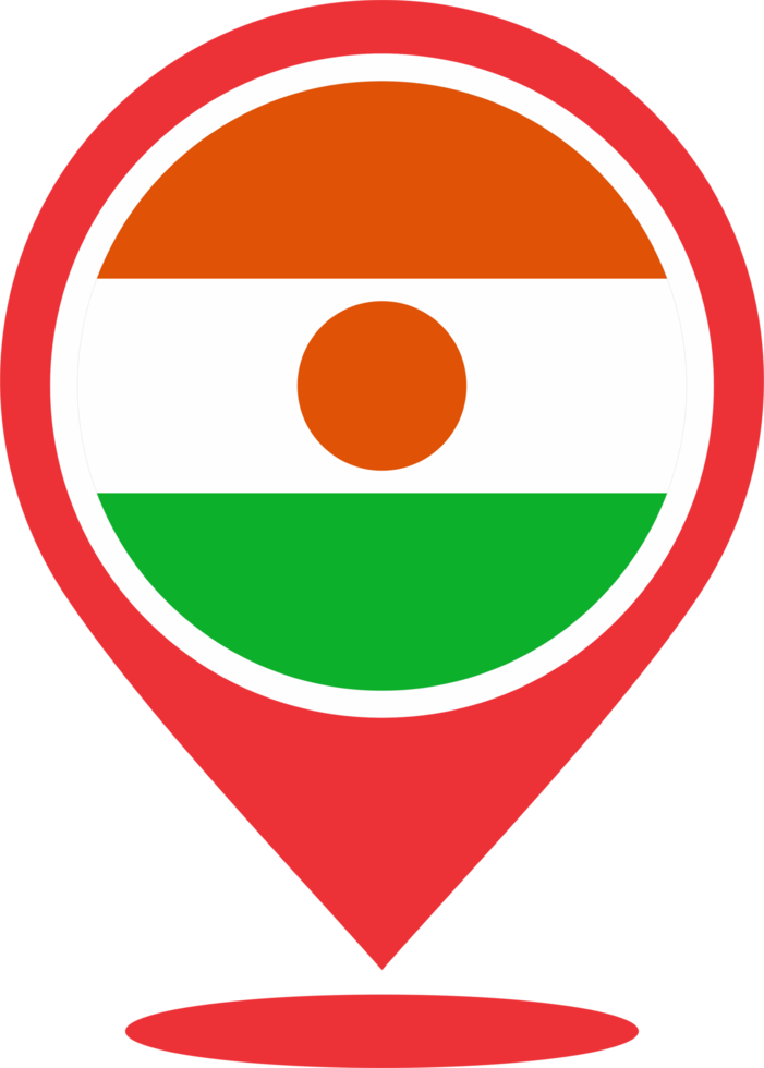 Niger flag pin map location png