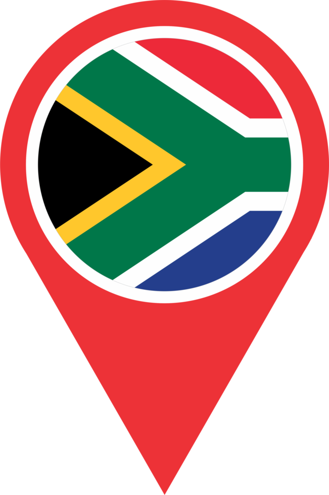 South Africa flag pin map location PNG