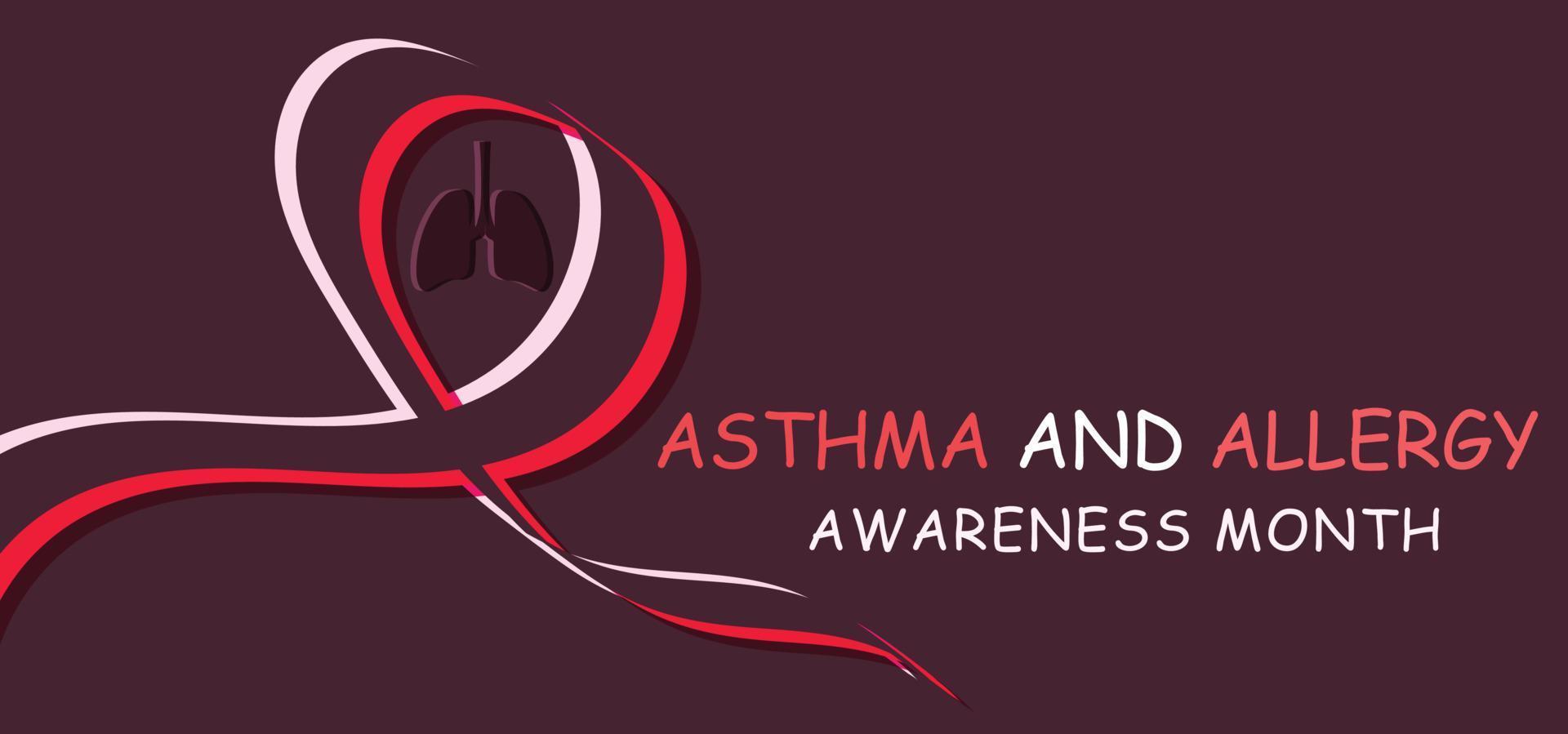 National asthma and allergy awareness month may. template  background, banner, card, poster. vector illustration.