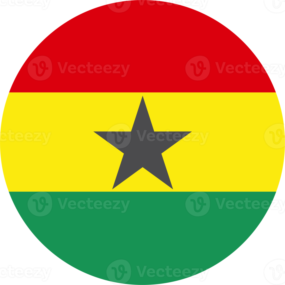 ghana flagga runda form png