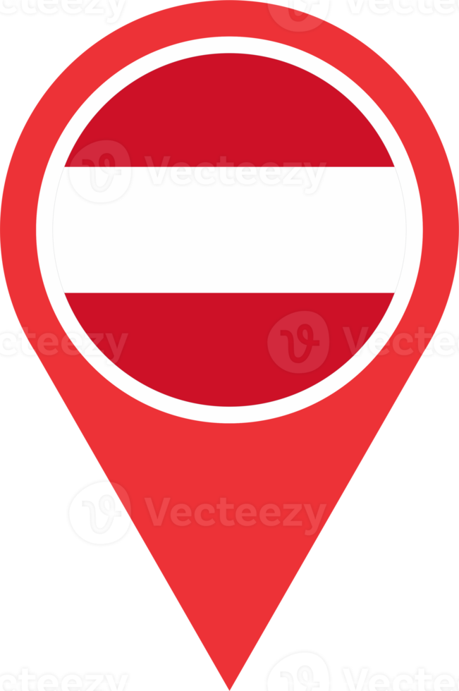 Austria flag pin map location png