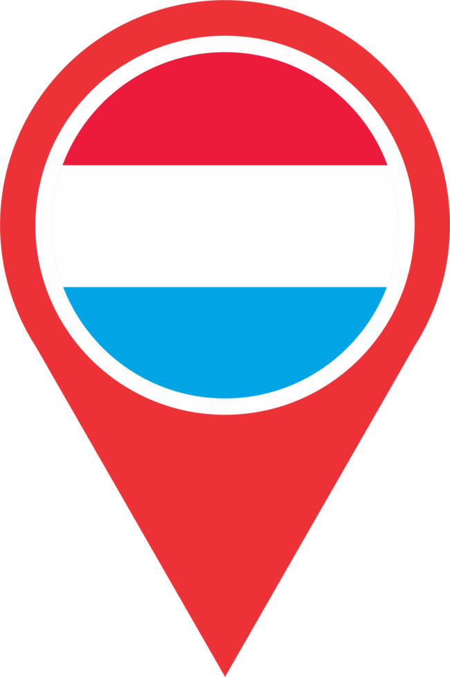 Luxembourg flag pin map location PNG