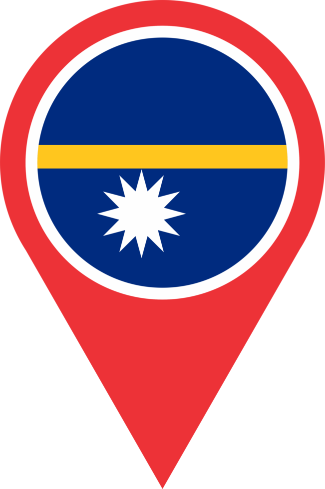 Nauru flag pin map location PNG