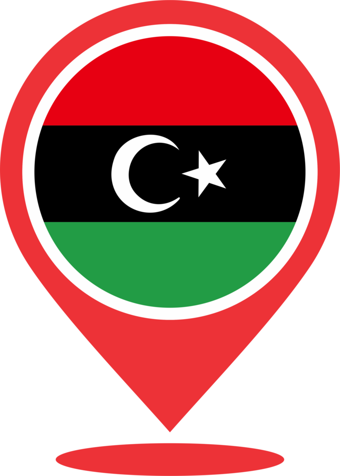 Libya flag pin map location png