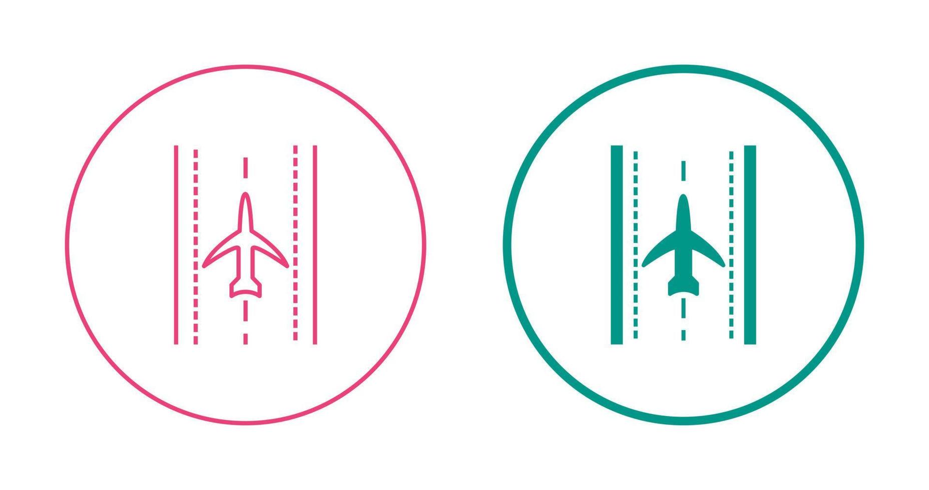 Plane on Runway Vector Icon