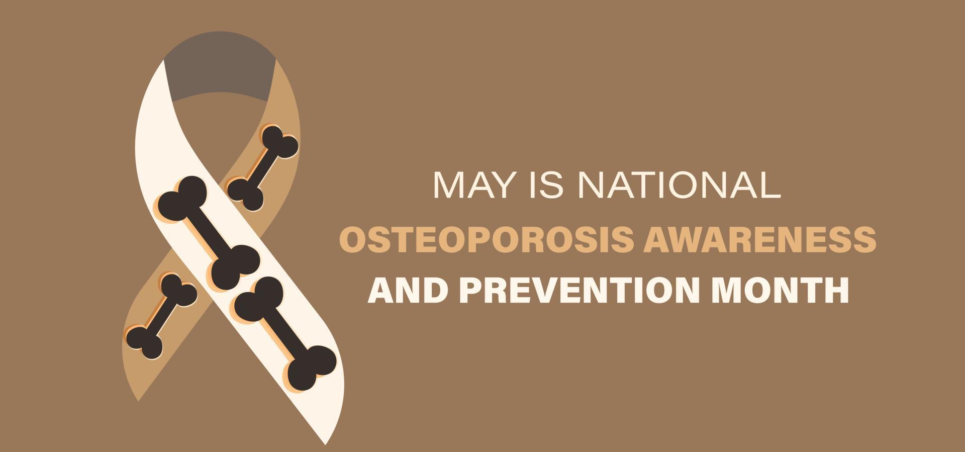 May is National Osteoporosis Awareness and prevention month. template  background, banner, card, poster. vector illustration.