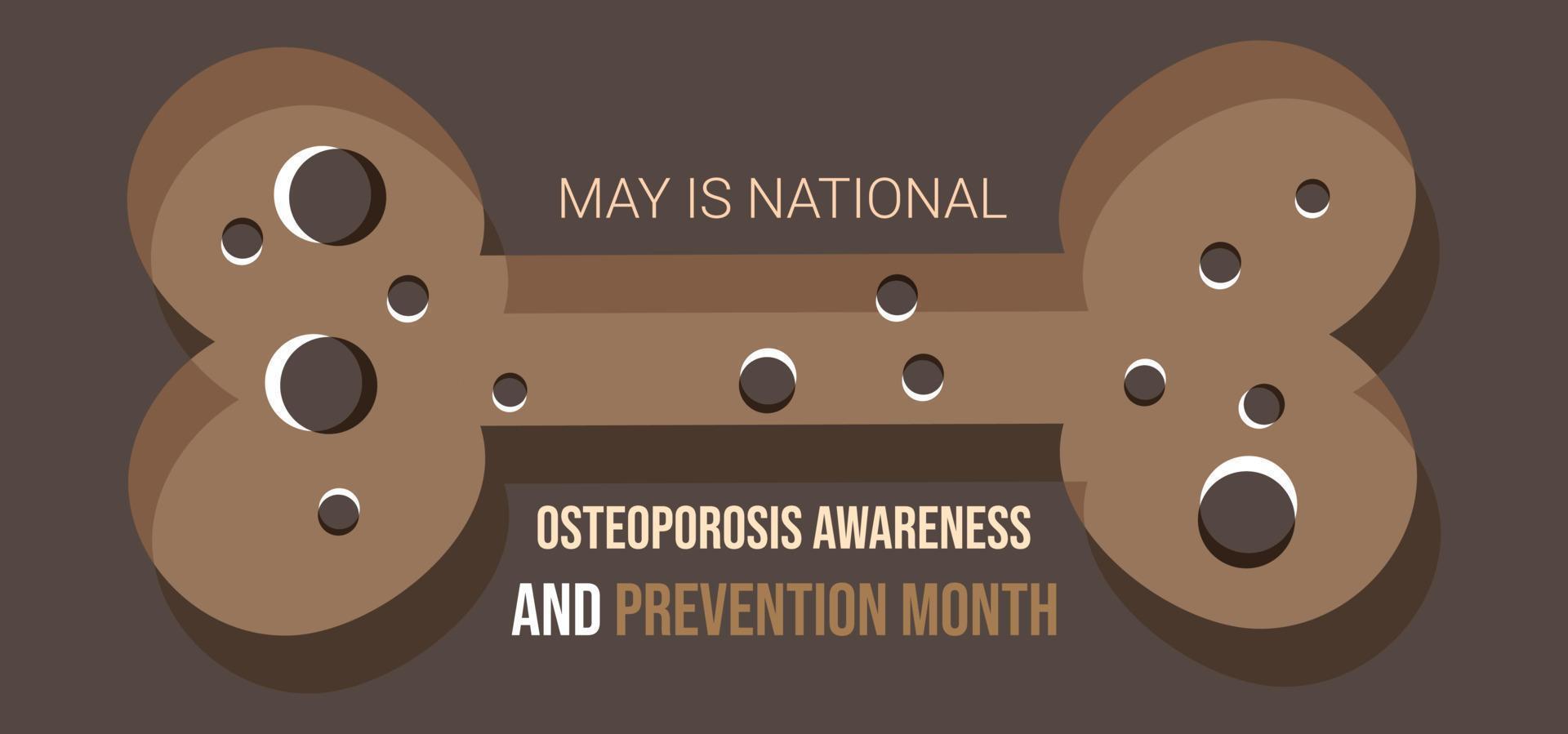 May is National Osteoporosis Awareness and prevention month. template  background, banner, card, poster. vector illustration.