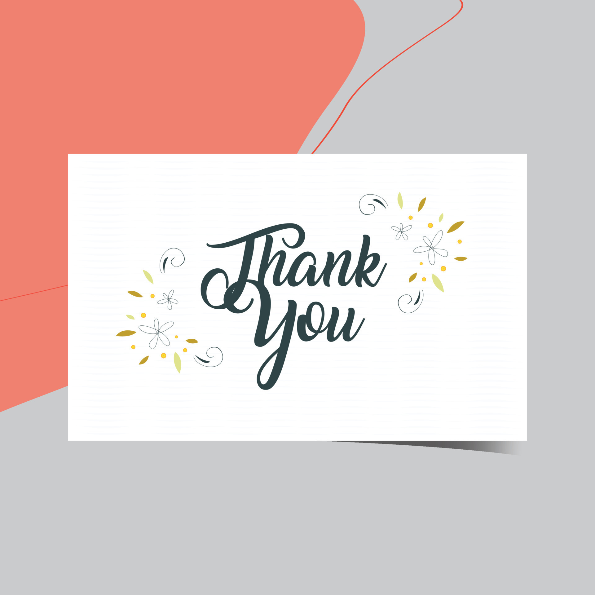 Thank you card design on a flower theme Free Vector 22110666 Vector Art