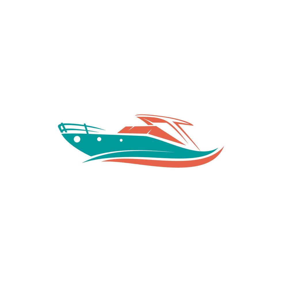 boat logo on speedboat white background vector
