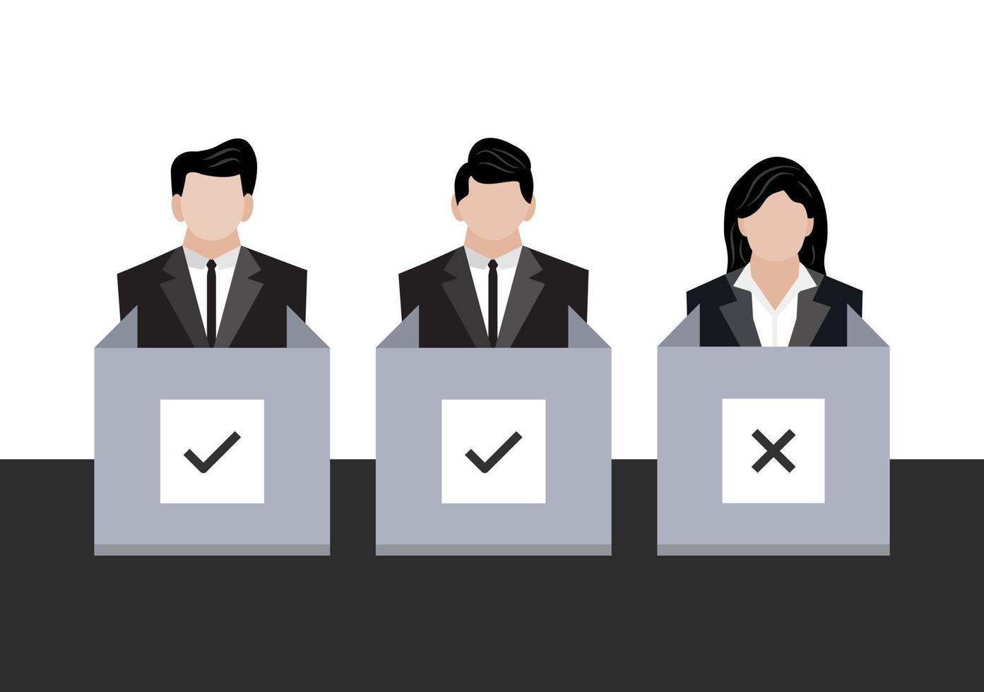 a team of business work voter at polling station vector