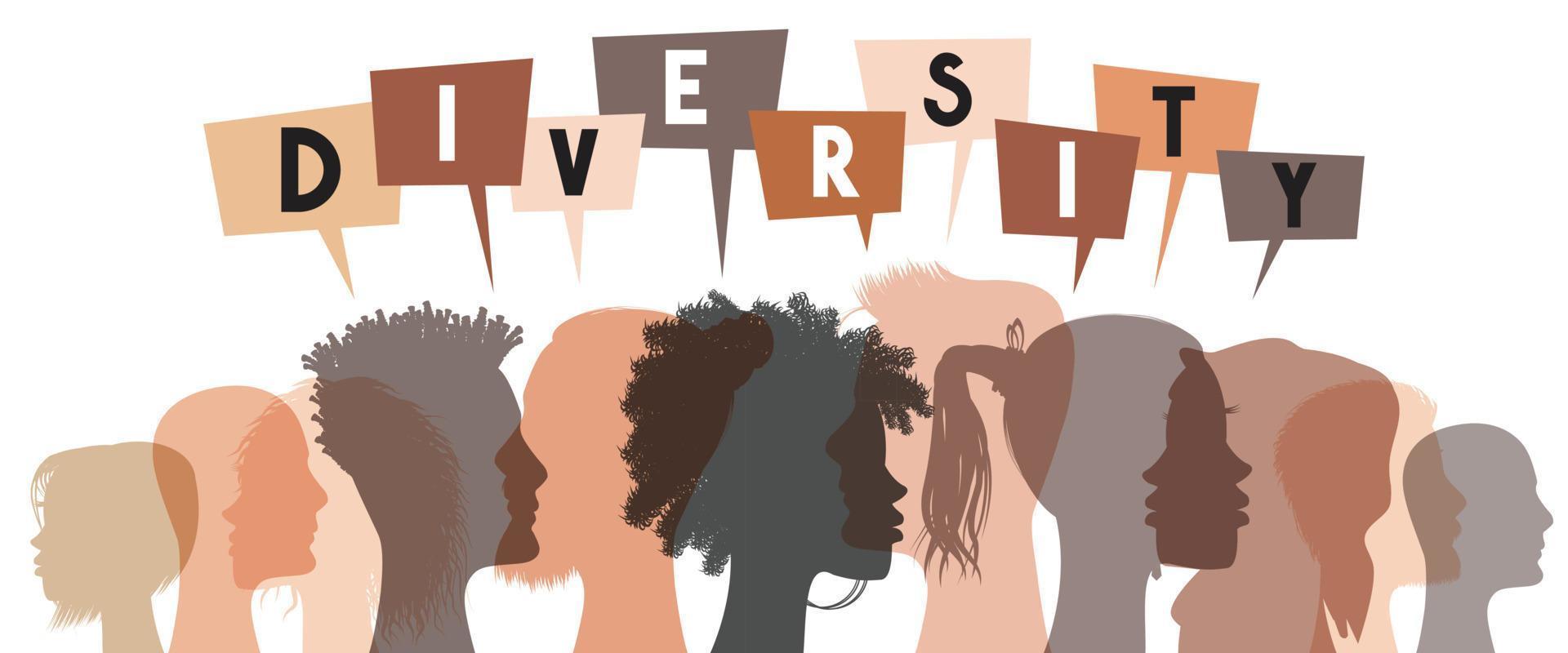 personas de diferente apariencia y habla burbujas - diversidad concepto vector