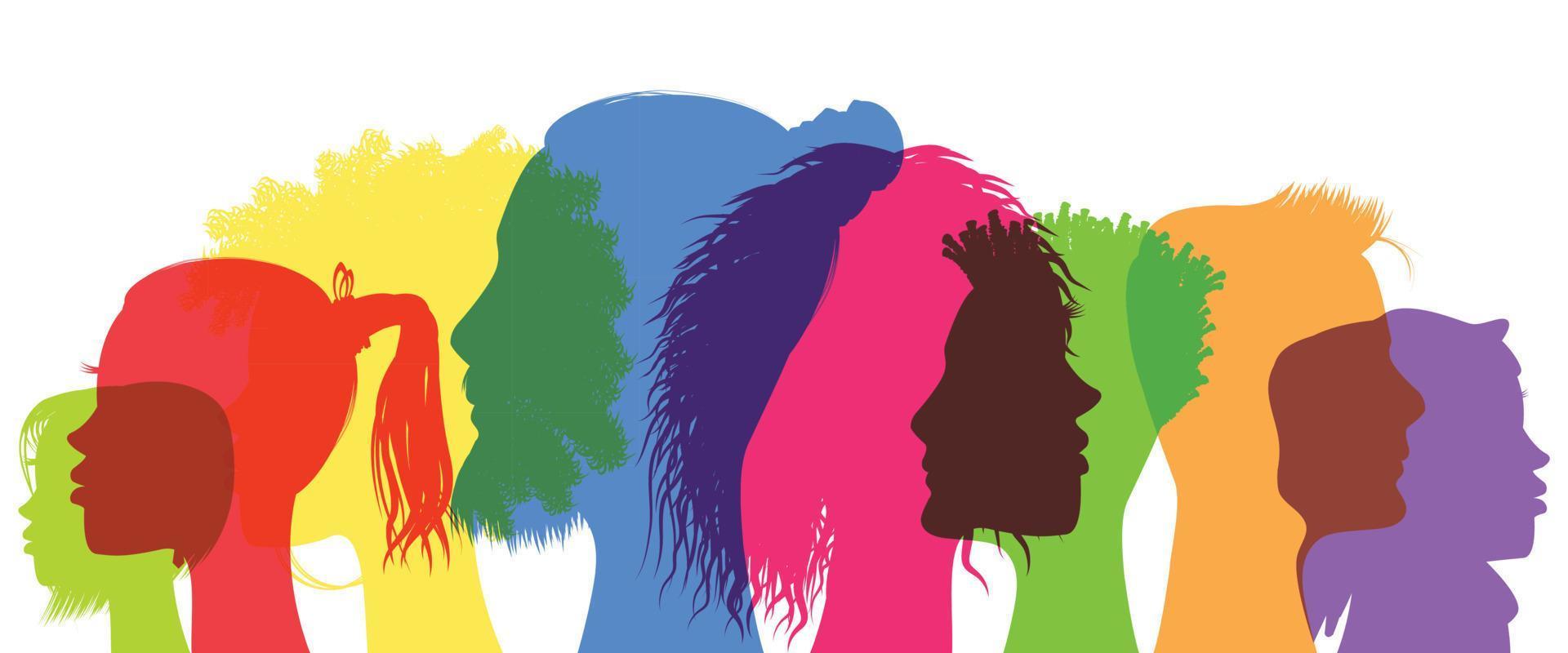 Man and Woman Silhouettes With Different Appearance - Diversity Concept vector