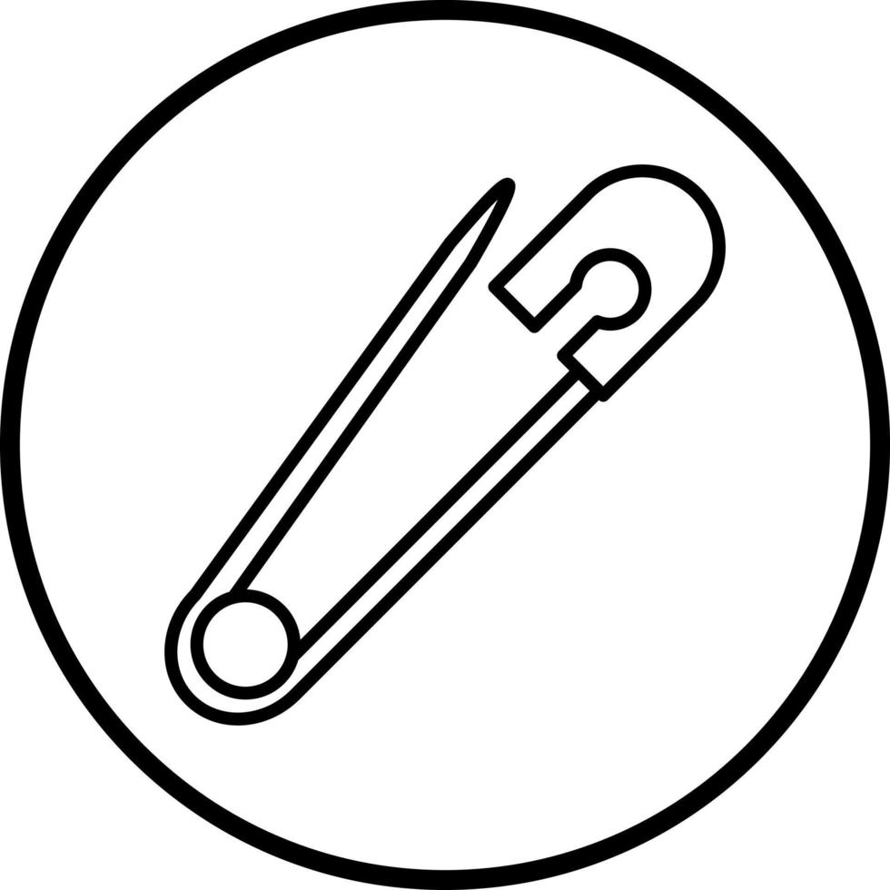 Safety Pin Vector Icon Style