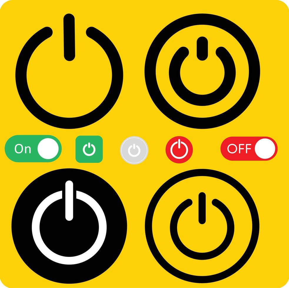 Power button icon power on off button Vector power switch in 3d