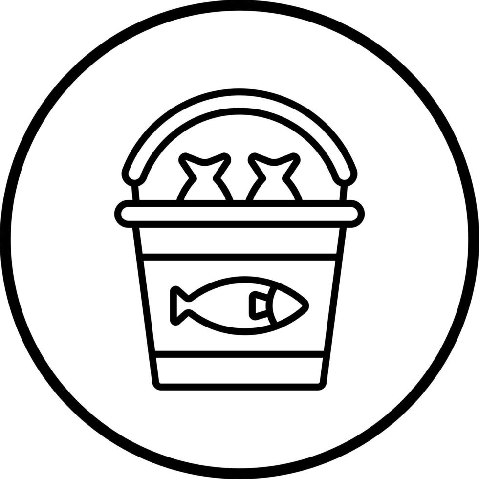 Fish Bucket Vector Icon Style