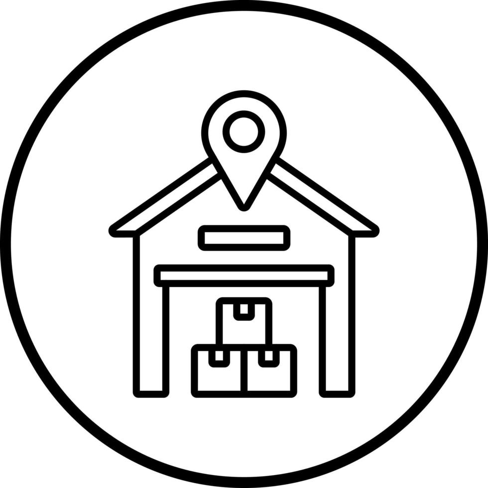 Warehouse Location Vector Icon Style