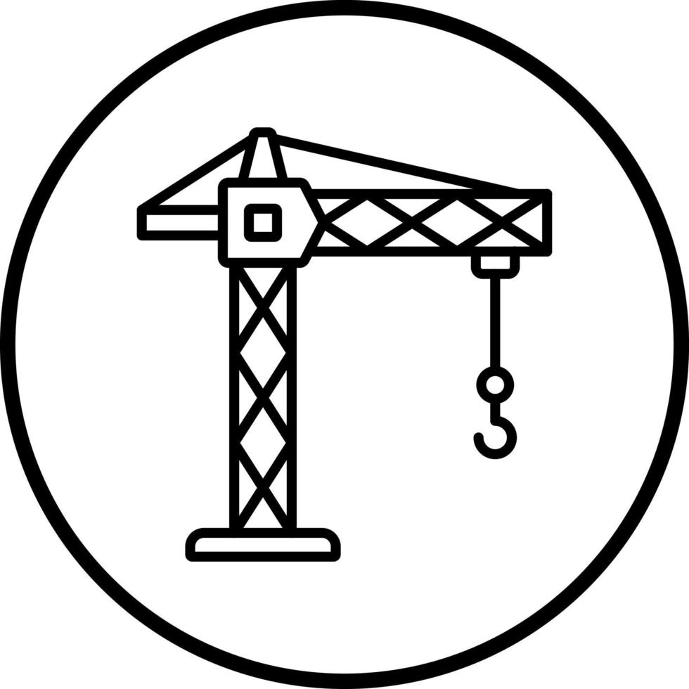 Tower Crane Vector Icon Style