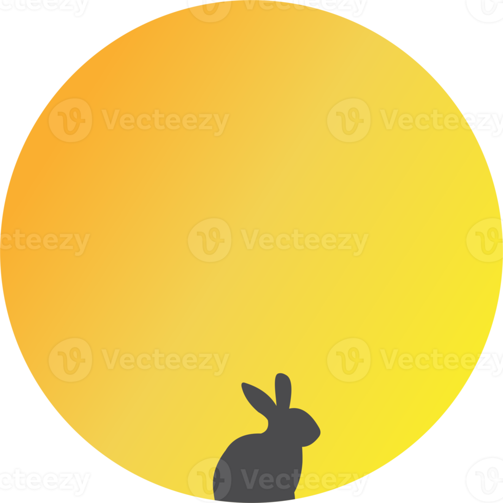Full moon rabbit PNG