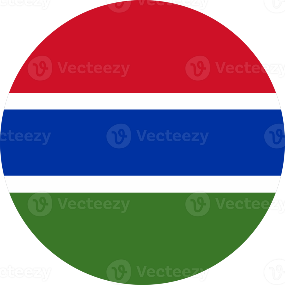Gambia flag round shape PNG