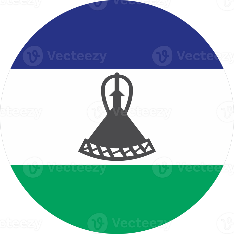 Lesotho flag round shape PNG