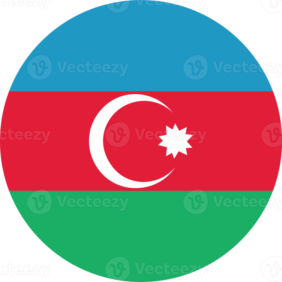 Azerbeidzjan vlag ronde vorm PNG