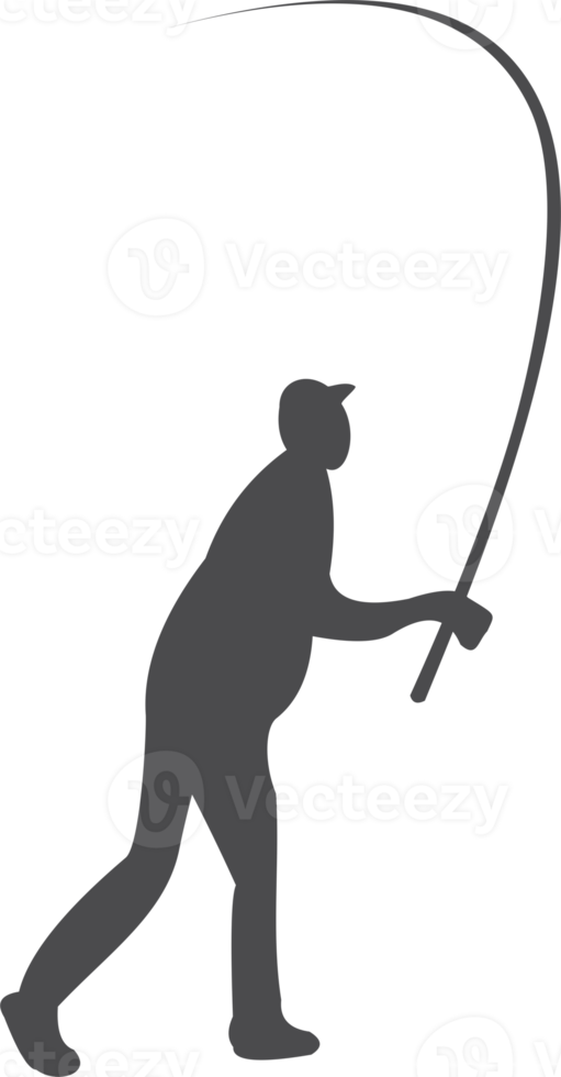 Fisherman silhouette PNG