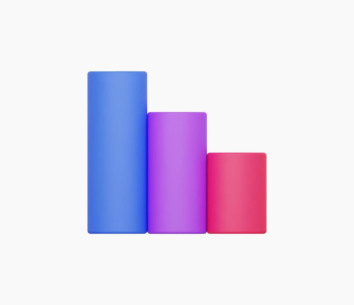 3d Realistic Graphic bar or Chart icon vector illustration.