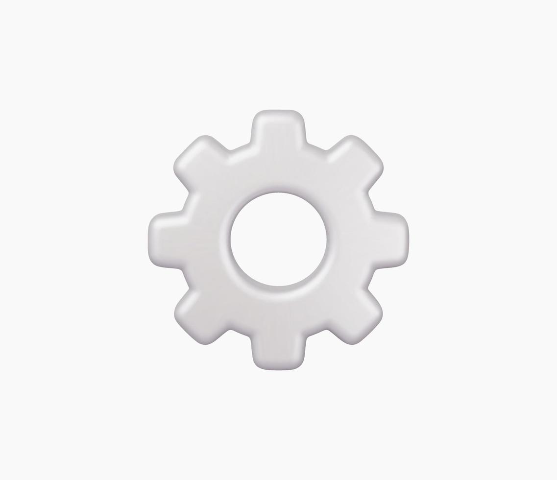 3d Realistic Gear icon vector illustration