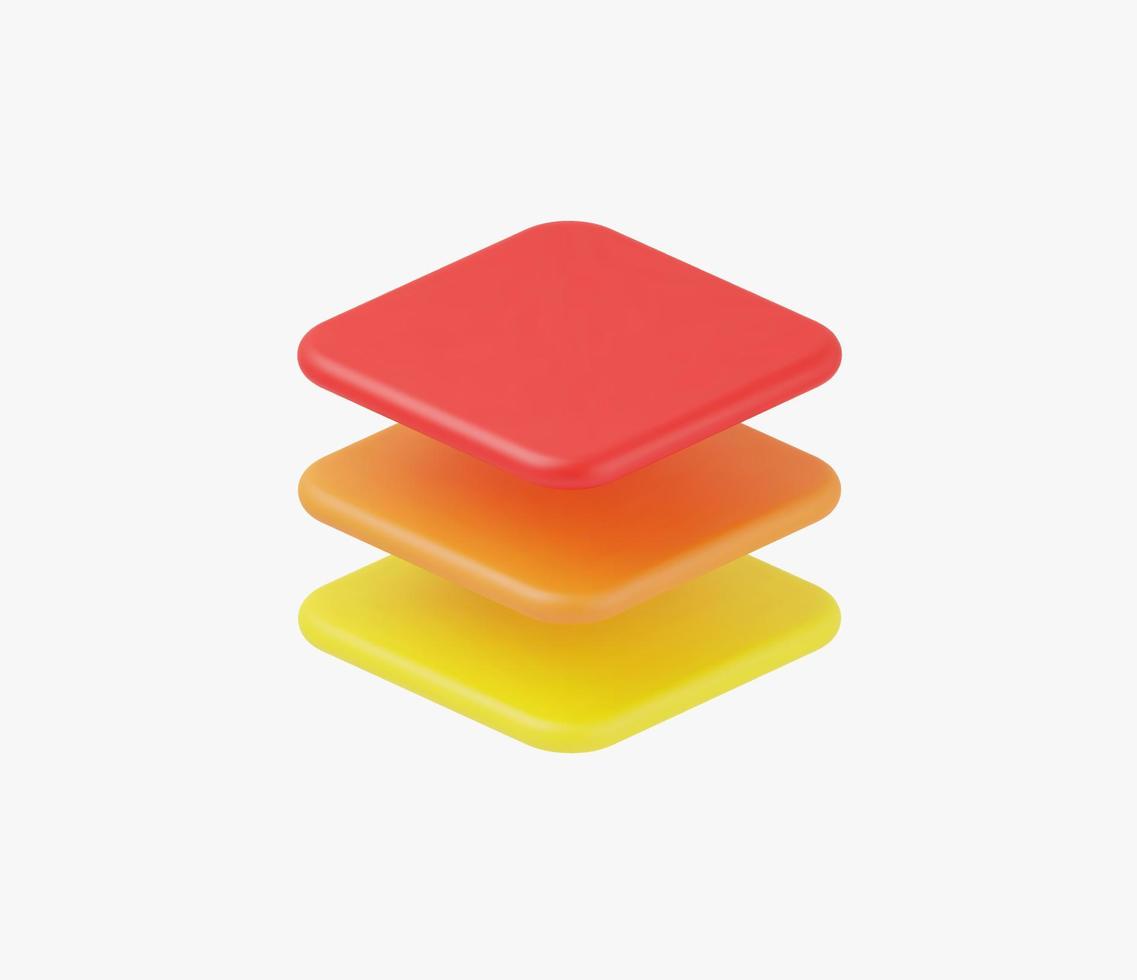 3d Realistic Layers icon vector illustration.
