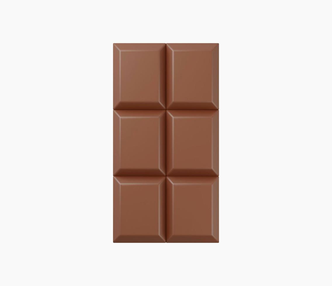 Ilustración de barra de chocolate realista 3d vector