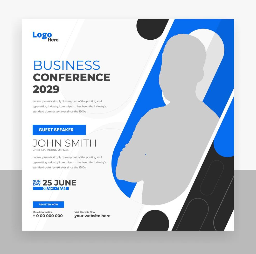 abstract business conference social media post webinar banner vector