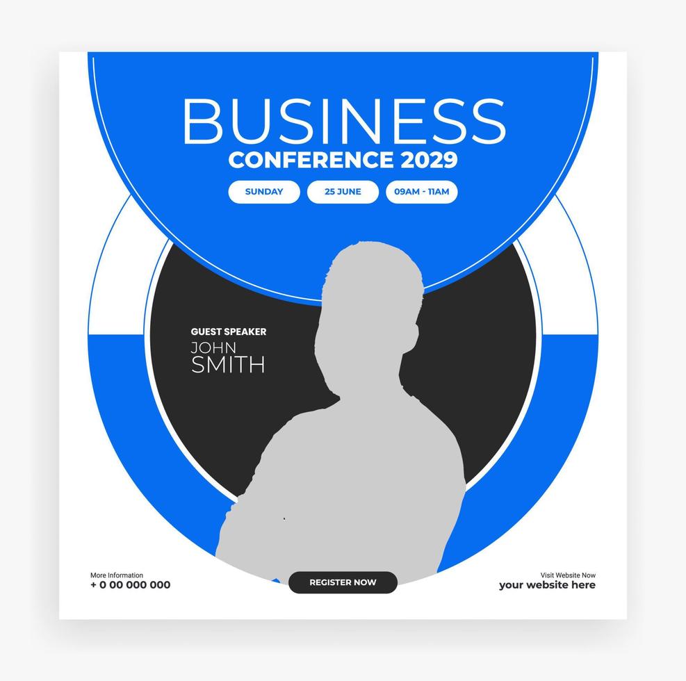 abstract business conference social media post webinar banner vector