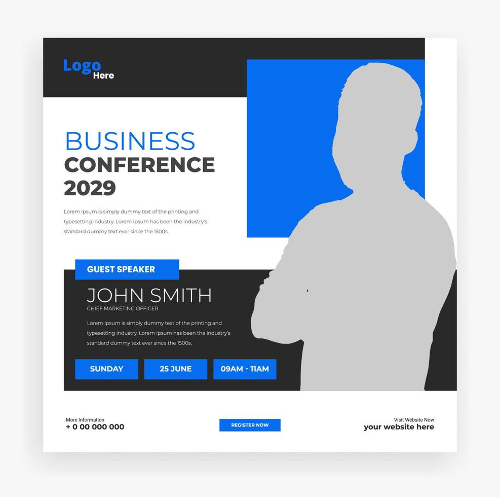 abstract business conference social media post webinar banner vector