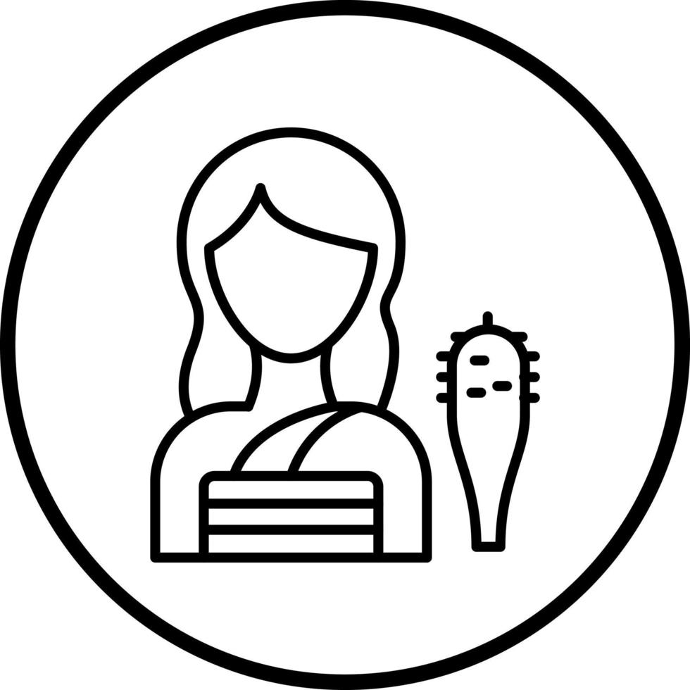 Neanderthal Woman Vector Icon Style