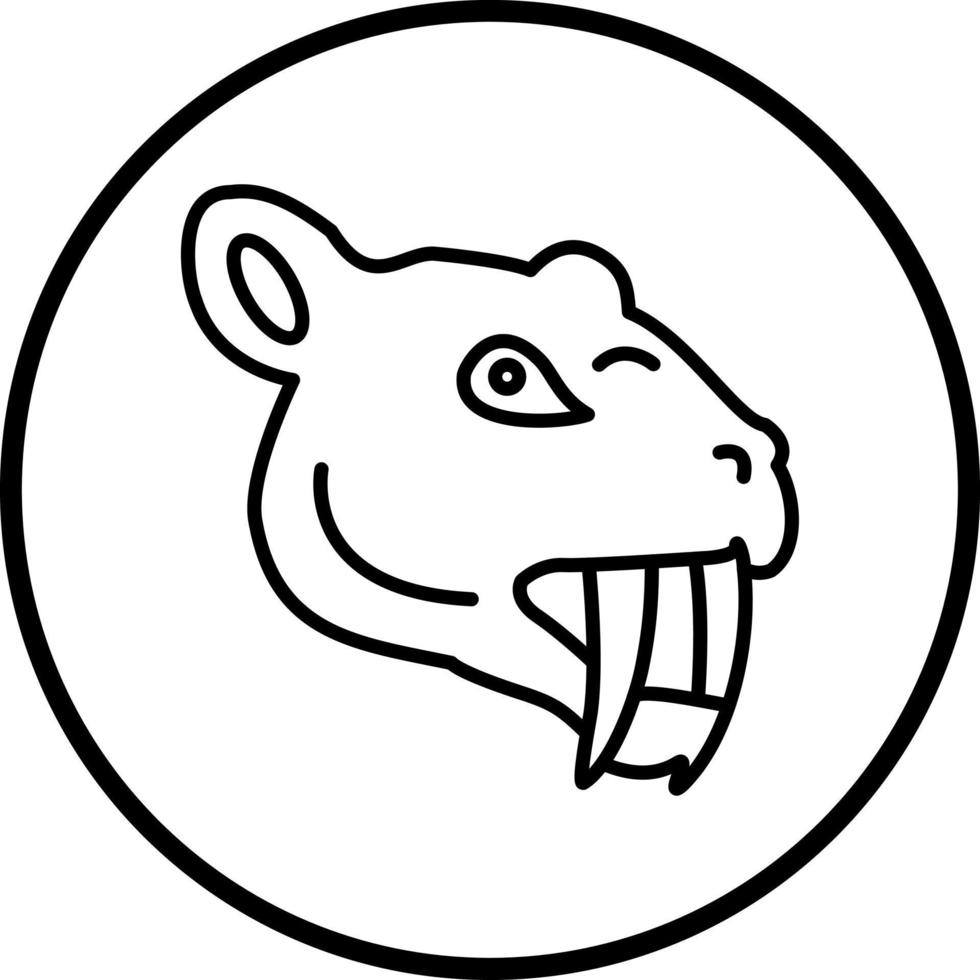 Saber Toothed Tiger Vector Icon Style