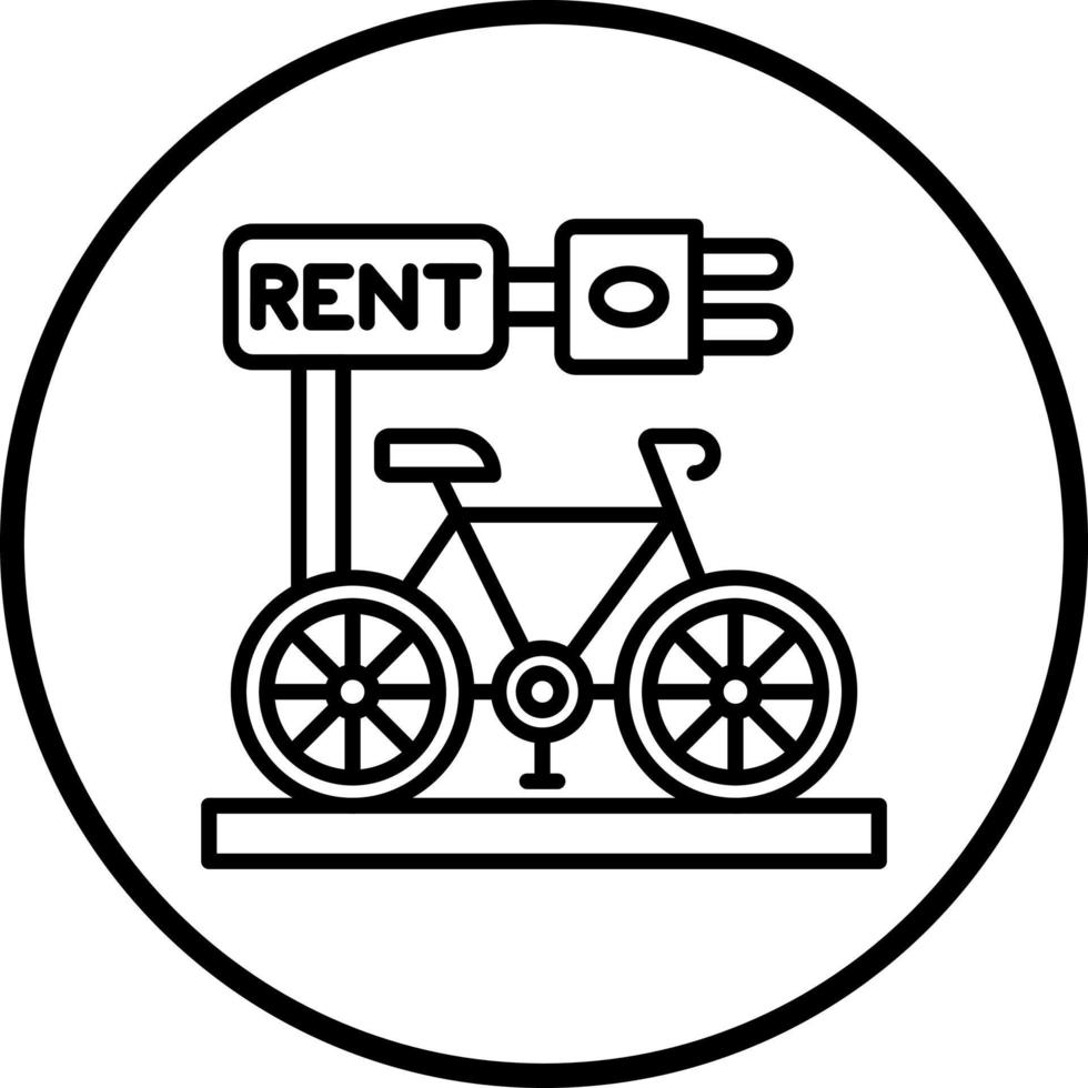 Electric Bicycle Rental Vector Icon Style