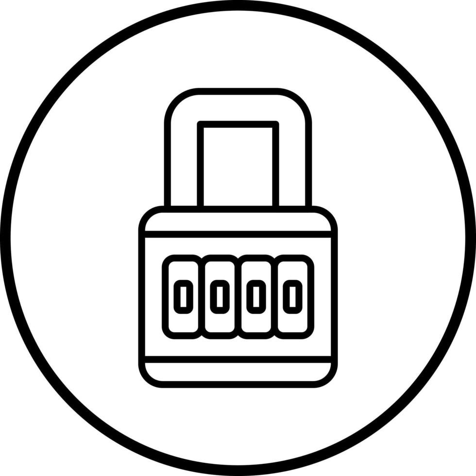 Number Padlock Vector Icon Style