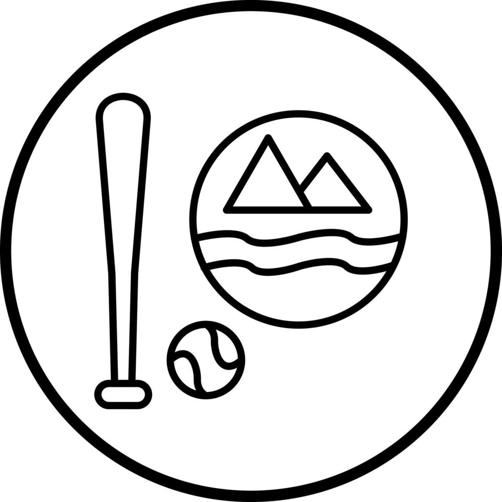 Beach Baseball Vector Icon Style