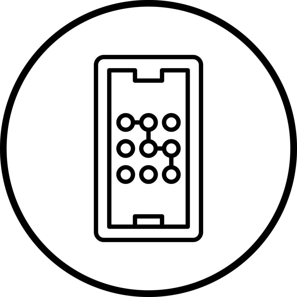 Mobile Pattern Lock Vector Icon Style